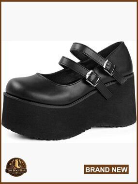 Chunky Platform Mary Janes with Ankle Strap Gothic Lolita Heels